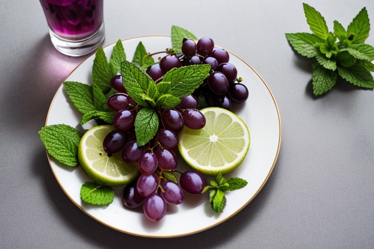 Grape and Mint Infused Water