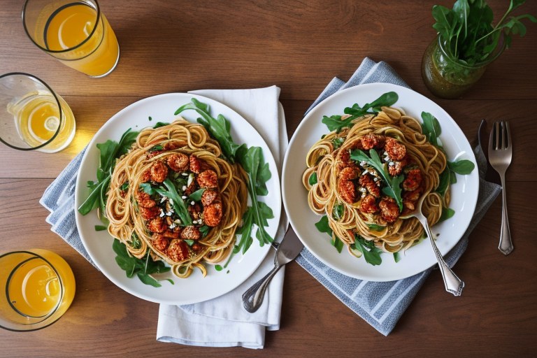 Frazzled chorizo & rocket linguine